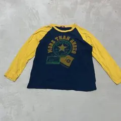 コンバース ラグラン 長袖Tシャツ ネイビー×イエロー Lサイズ メンズ 古着のサムネイル