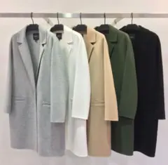 【訳あり】Theory ダブルフェイスコートセオリー　グリーン　S カシミア混