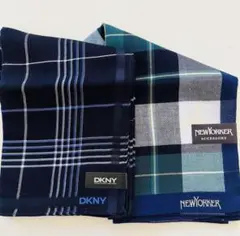 DKNY & NEWYORKER チェック柄ハンカチ2枚セット