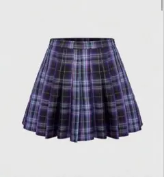 SHEIN ROMWEパープル チェック ストライプ スカートJK 制服 未使用