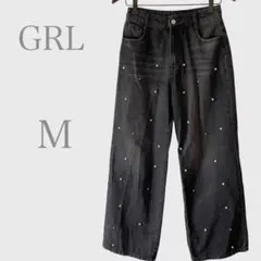 グレイル　フリージアパールストレートデニムパンツ　ブラック　Ｍ　カジュアル