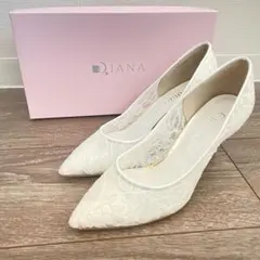 DIANA ダイアナ　ホワイト　ウェディングシューズ　パンプス　結婚式　花嫁　靴