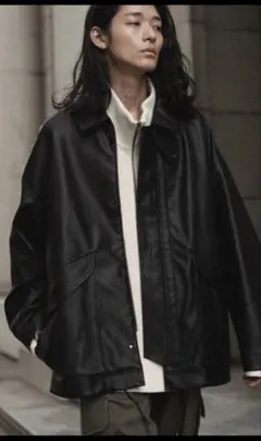 WYM レザーブルゾン M ブラック