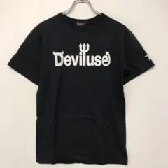 Deviluse メンズ ストリート スケート 古着 ビッグプリント Tシャツ