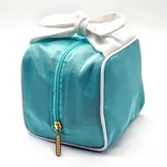 【美品】TIFFANY ティファニーブルー コスメポーチ ナイロン ボックス型のサムネイル