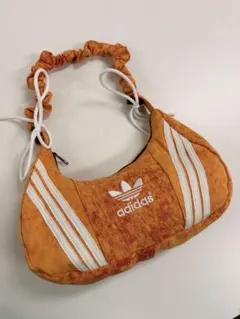 希少1点物⭐︎再構築adidasリメイク　オレンジ ハンドバッグ 持ち手伸縮可能