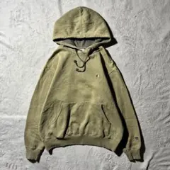 【Y8090】champion 90s パーカー　フーディー　サイズL カーキ
