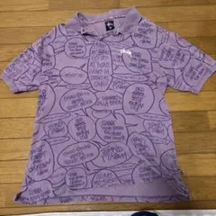 Stussy ポロシャツ 総柄 パープル Lサイズ