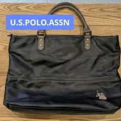 ​U.S. POLO ASSN. トートバッグ A4収納可 刺繍 黒