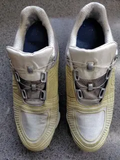 ゴルフシューズ グレー/イエロー スパイク付き