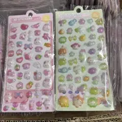 【2枚セット】ぷくぷくシール ぷにぷに アニマル 兎　シール交換 かわいい
