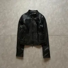 archive grunge leather jacket y2k black