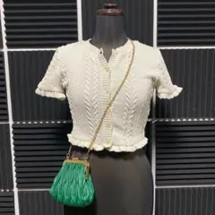 ZARA【ザラ】フリルケーブルニットカーディガン