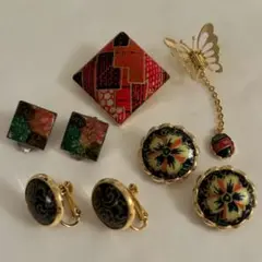 アクセサリー イヤリング ブローチ ペンダントトップ 和柄 花 蝶 モチーフ
