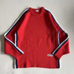 00s pelle pelle ペレペレ ニット セーター y2k 袖ライン 赤 - メルカリ