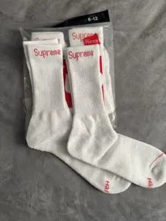 4足 Supreme Hanesクルーソックス