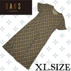 g27〚DAKS LONDON〛 半袖 チェック柄 ワンピース XLサイズのサムネイル