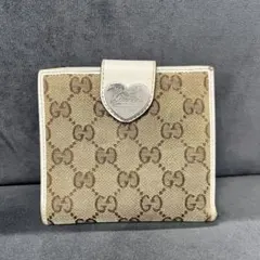 GUCCI GGキャンバス ラブリーハート 2つ折り財布 D128