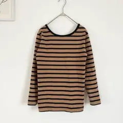 フレームワーク　ボーダー　長袖カットソー　バックＶネックデザイン　前後2wayのサムネイル
