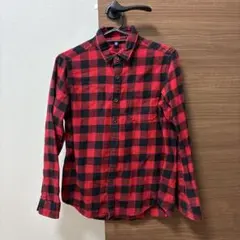 UNIQLO 赤黒チェック 長袖シャツ 150☺︎