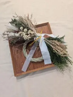 ドライフラワー　スワッグ　しめ縄　リース　No.60