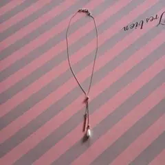 シルバー925 ロングネックレス パール付き