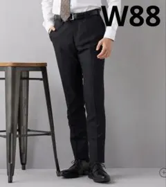 ノンアイロンストレッチ テーパードノータックパンツ シャドーストライプ w88