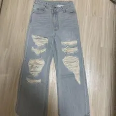 X-GIRL ダメージデニム ライトブルー