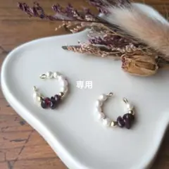 No.888　ガーネット　イヤーカフ　ハンドメイド