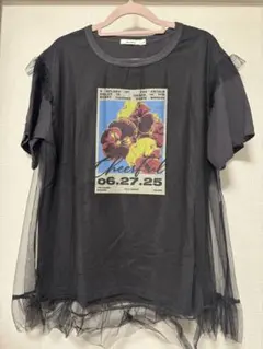niko and... チュール重ね半袖Tシャツ ブラック Lのサムネイル