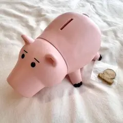デジタルコインカウンター付！かわいい水色のブタさん貯金箱 日本語