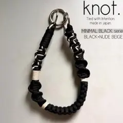 パラコード ハンドストラップ black ミニマル スマホ 携帯 ハンドメイド