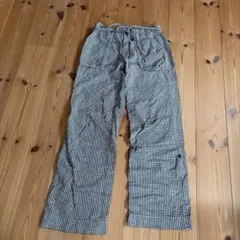 グローバルワーク チェック柄ワイドパンツ