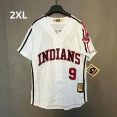 マジェスティック MLB インディアンズ ジャージ ユニフォーム 紺色
