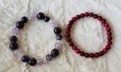 【美品】ピンクタイガー他パワーストーンブレスレット2点セット