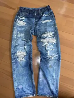 US(アス) ビンテージデニム転写パンツ - メルカリ