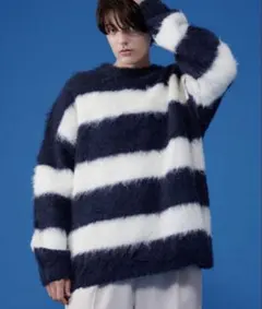 SHAGGY MELANGE BORDER KNIT / ボーダーニット