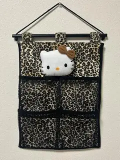 ハローキティ ウォールポケット ヒョウ柄 平成レトロ