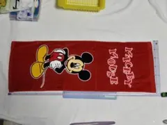 ミッキーマウス 赤いタオル 82×30cm