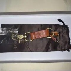牛革レザーキーホルダー ブラウン刻印入り
