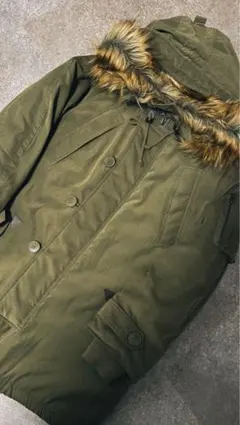 【美品】MOUSSYオリーブ色 ファー付きモッズコート