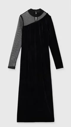 anuans シアーコンビタイトワンピース ブラック　size1