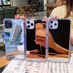 iPhoneケース シルバー ミラー 鏡 メイク iPhone14Pro