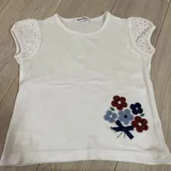 familiar 花柄刺繍 Tシャツ 100cm