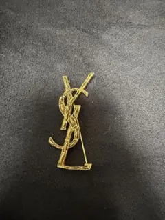 SAINT LAURENT 金色 YSL 標誌胸針