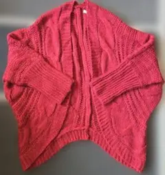 LOWRYSFARM 変形カーディガン Lサイズ バーガンディ色