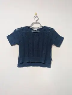 E hyphen world gallery ネイビー 半袖ニットのサムネイル
