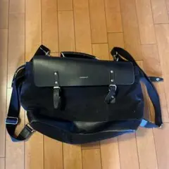 SANDQVIST ドラムバッグ 黒 ウール レザー