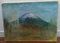 富士山 風景画 油絵 ハンドメイド