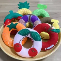 フェルトドーナツハンドメイド おままごと フルーツ〖170〗